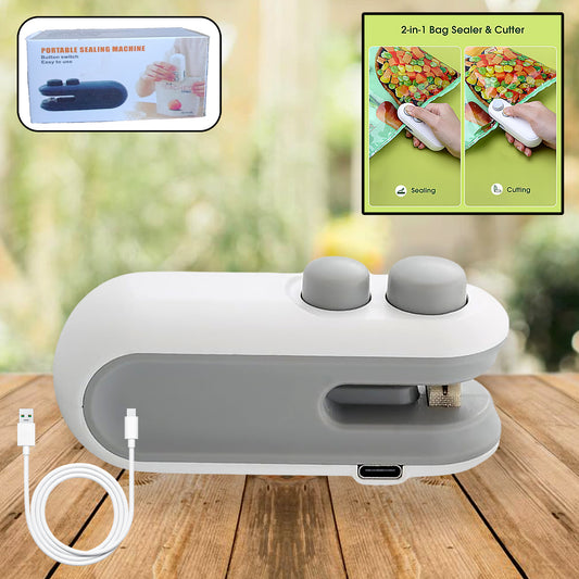 portable heat sealer and cutter USB rechargeable handheld bag sealer for snacks and food storage
