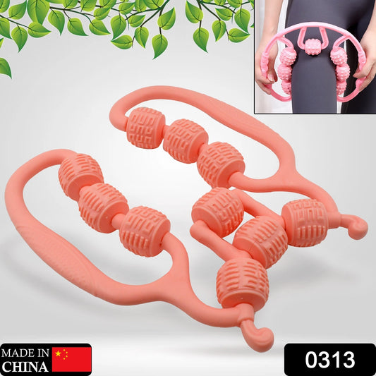 pink multi roller massage ring with textured beads massage roller ring for home use