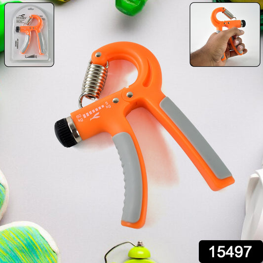 orange adjustable hand gripper with dial and rubber handles best grip strengthener for gym