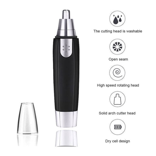 professional nose hair clipper with washable cutting head and high-speed rotating design