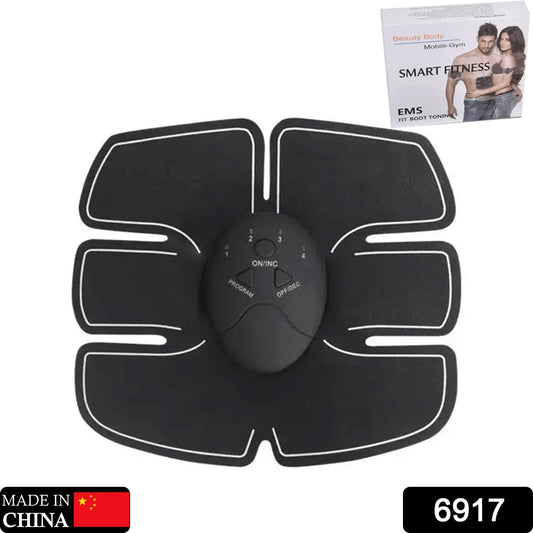 abdominal muscle exerciser device black EMS gel pad with central control unit for toning