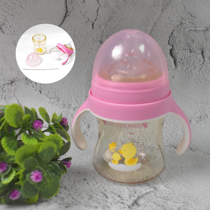 Plastic Baby Feeding Bottle With Handles Cleaning Brush  Straw (240 Ml  1 Pc) z2scch-xs.myshopify.com