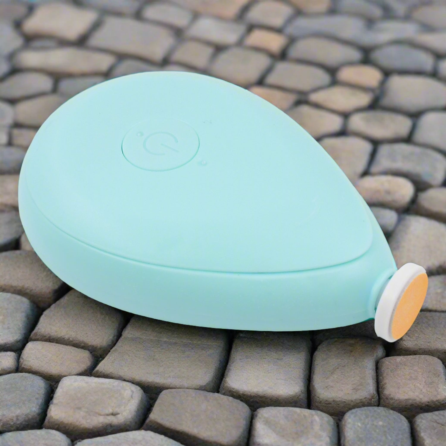 Newborn nail grinder with extra heads mint teardrop design and attached white orange grinding head