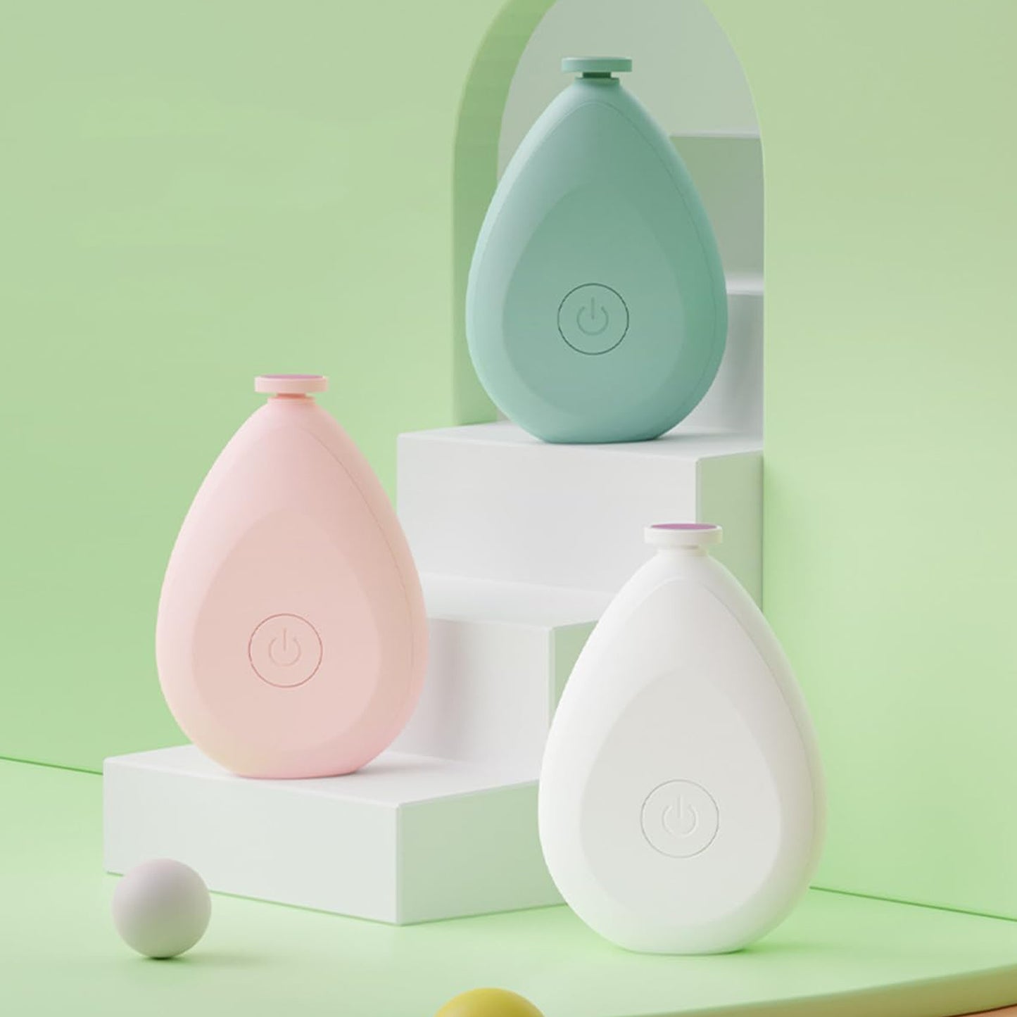 newborn nail grinder with extra heads pastel teardrop electric baby nail trimmers in pink mint white