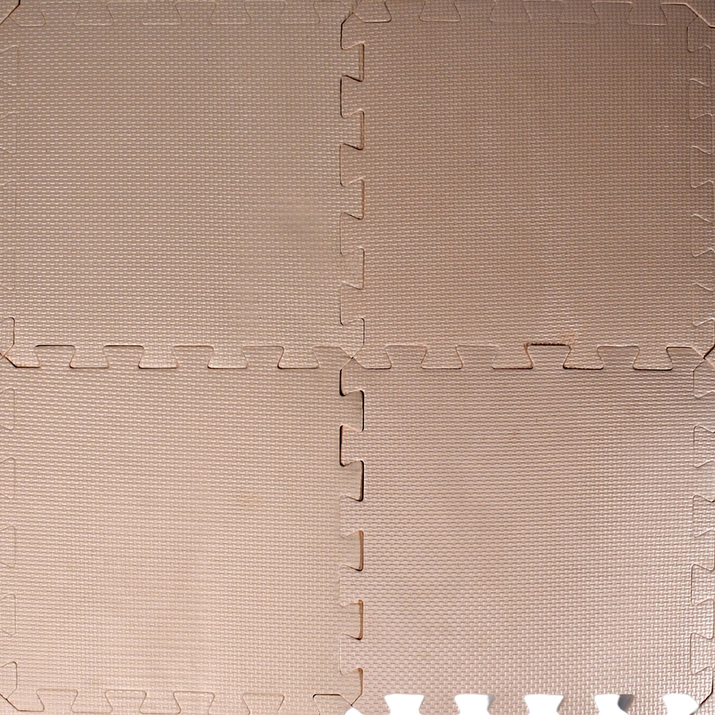 beige interlocking foam play mat showing textured puzzle seams soft puzzle mats for babies crawling protective floor