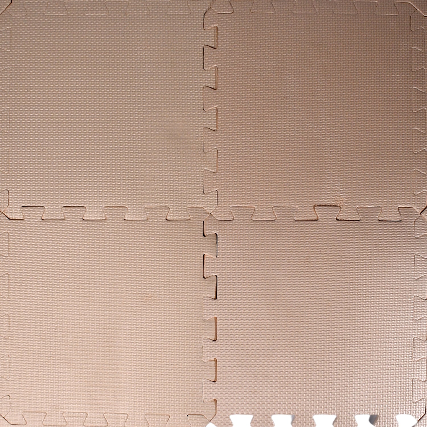 beige interlocking foam play mat showing textured puzzle seams soft puzzle mats for babies crawling protective floor
