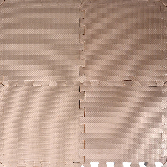 beige interlocking foam play mat showing textured puzzle seams soft puzzle mats for babies crawling protective floor
