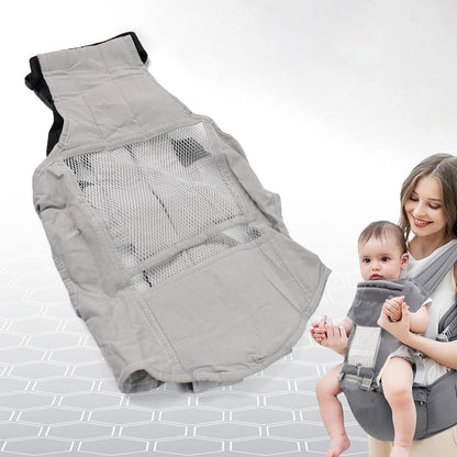 gray breathable mesh baby holder carrier for newborns ergonomic front facing design with padded straps
