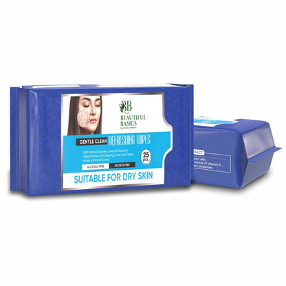 gentle cleansing wipes for sensitive skin 25 count blue pack suitable for dry skin alcohol free