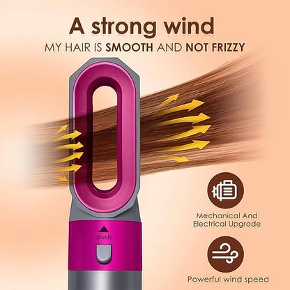 Purple multifunctional hot air styler bladeless nozzle smoothing hair with strong airflow