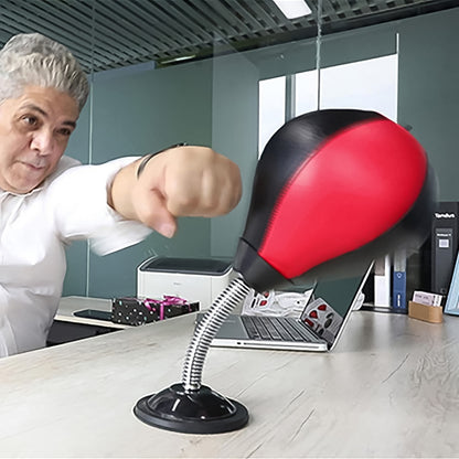 home office boxing ball kit red black desktop punching ball with spring and suction base on desk