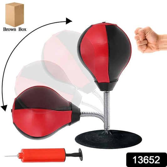 home office boxing ball kit red and black punch ball on spring stand with suction base and pump
