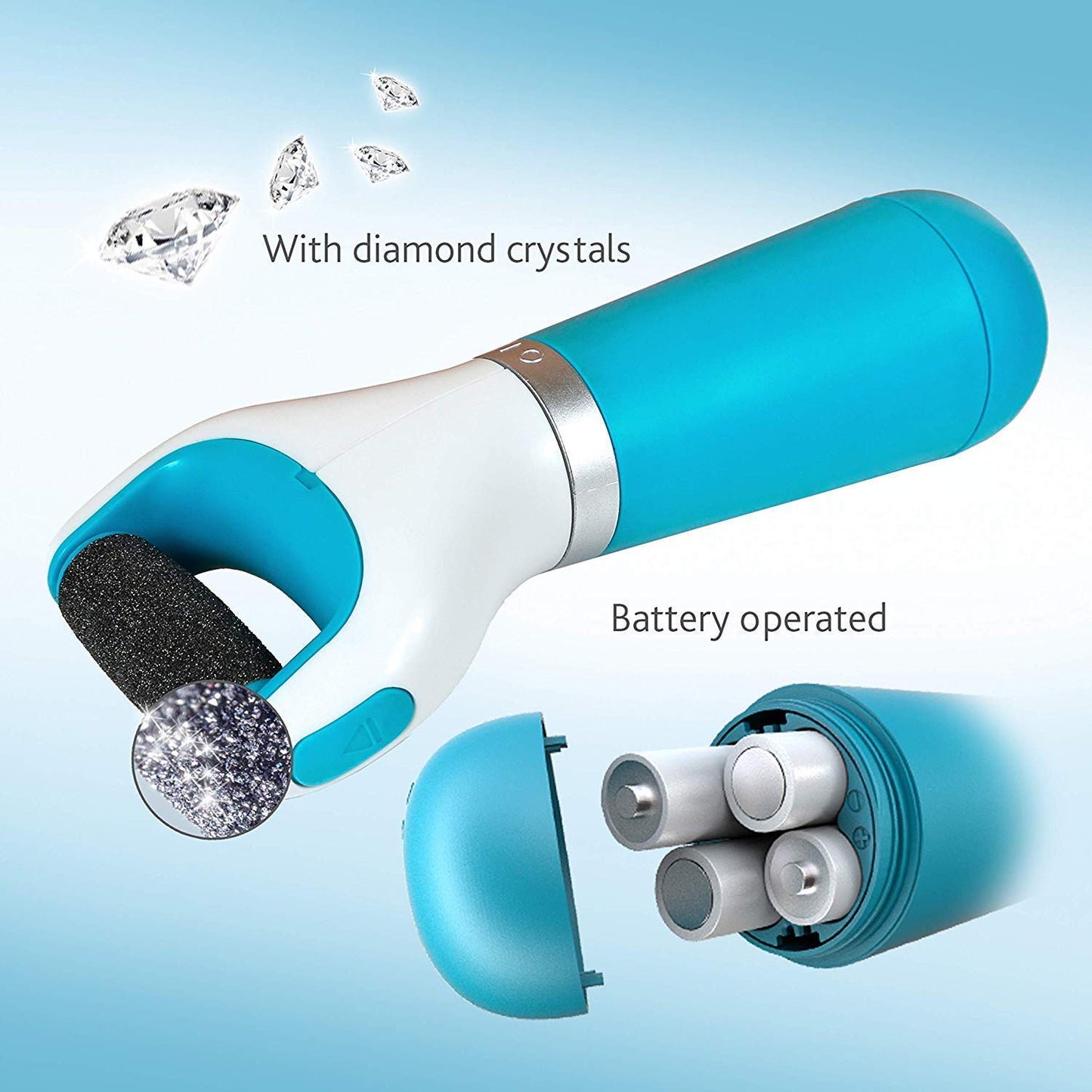 electronic dry foot file for hard skin with diamond crystals for smooth results