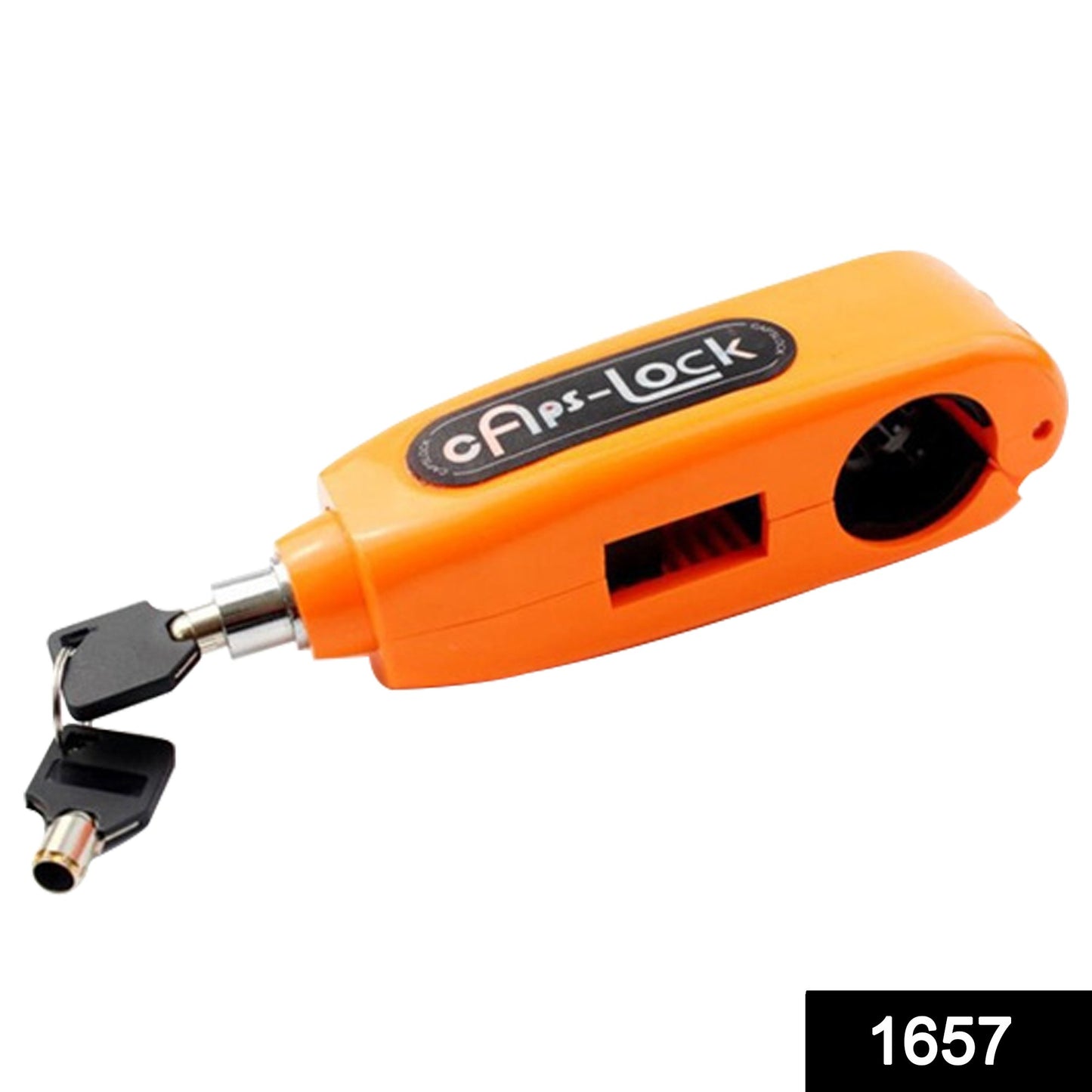 Orange anti-theft brake lever lock for bikes with two keys compact motorcycle scooter security device