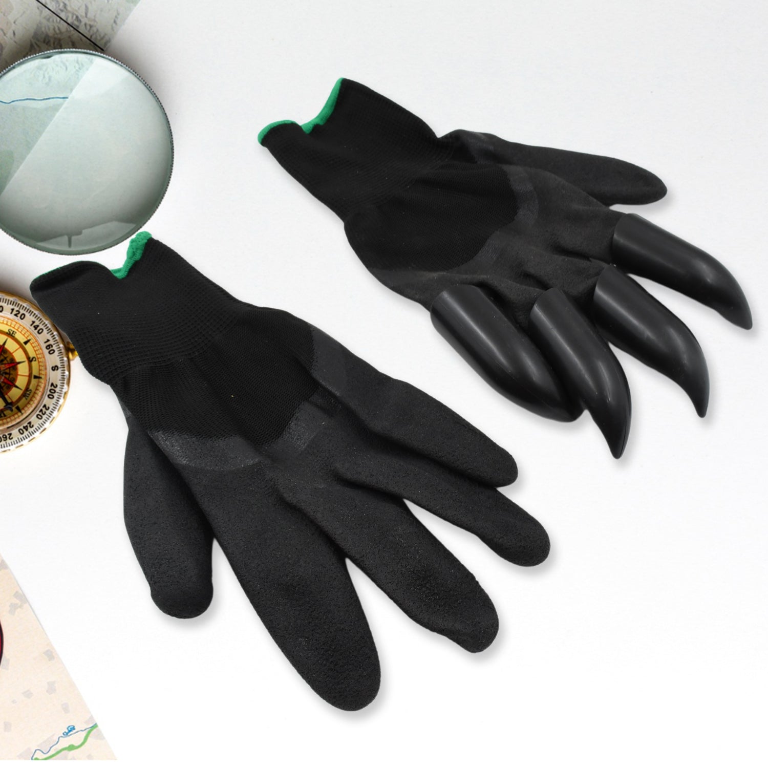 garden gloves with claws black durable waterproof planting and digging gloves with plastic claw tips
