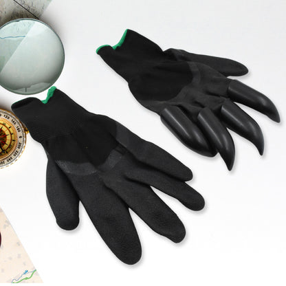 garden gloves with claws black durable waterproof planting and digging gloves with plastic claw tips