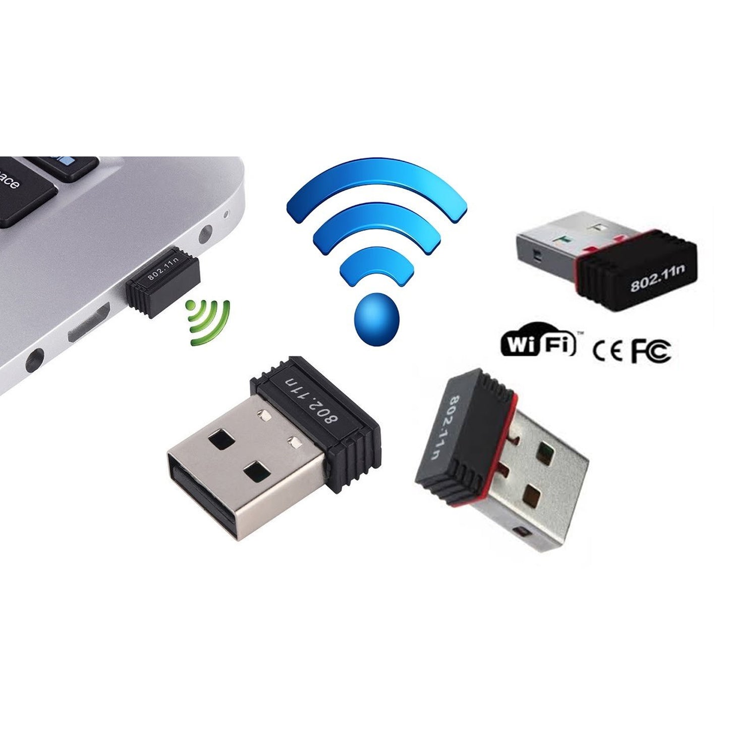 mini wi-fi adapter for laptop USB nano wireless dongle 802.11n compact plug and play