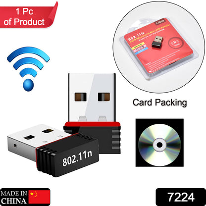 mini wi-fi adapter for laptop USB 802.11n nano dongle compact wireless network adapter with driver CD and card packing