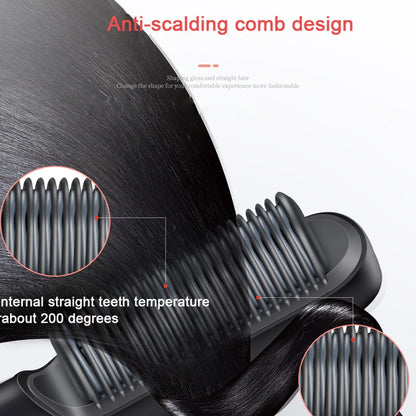 hair straightener with scalp massager featuring anti-scalding comb design for safe styling