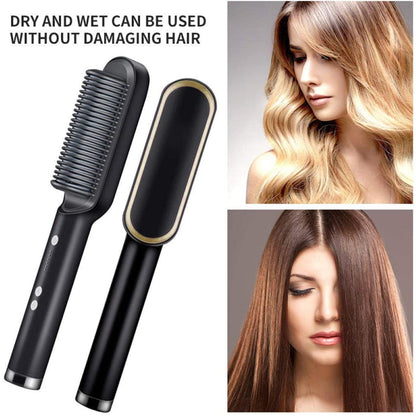 hair straightener with scalp massager for smooth, healthy hair styling and care