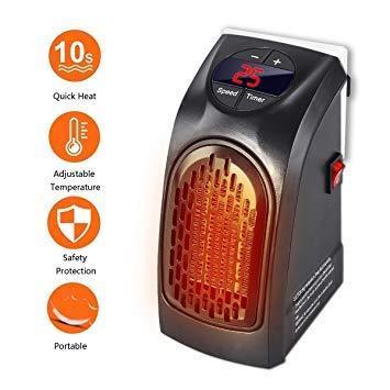 portable handy room heater compact electric space heater with LED display adjustable thermostat and safety