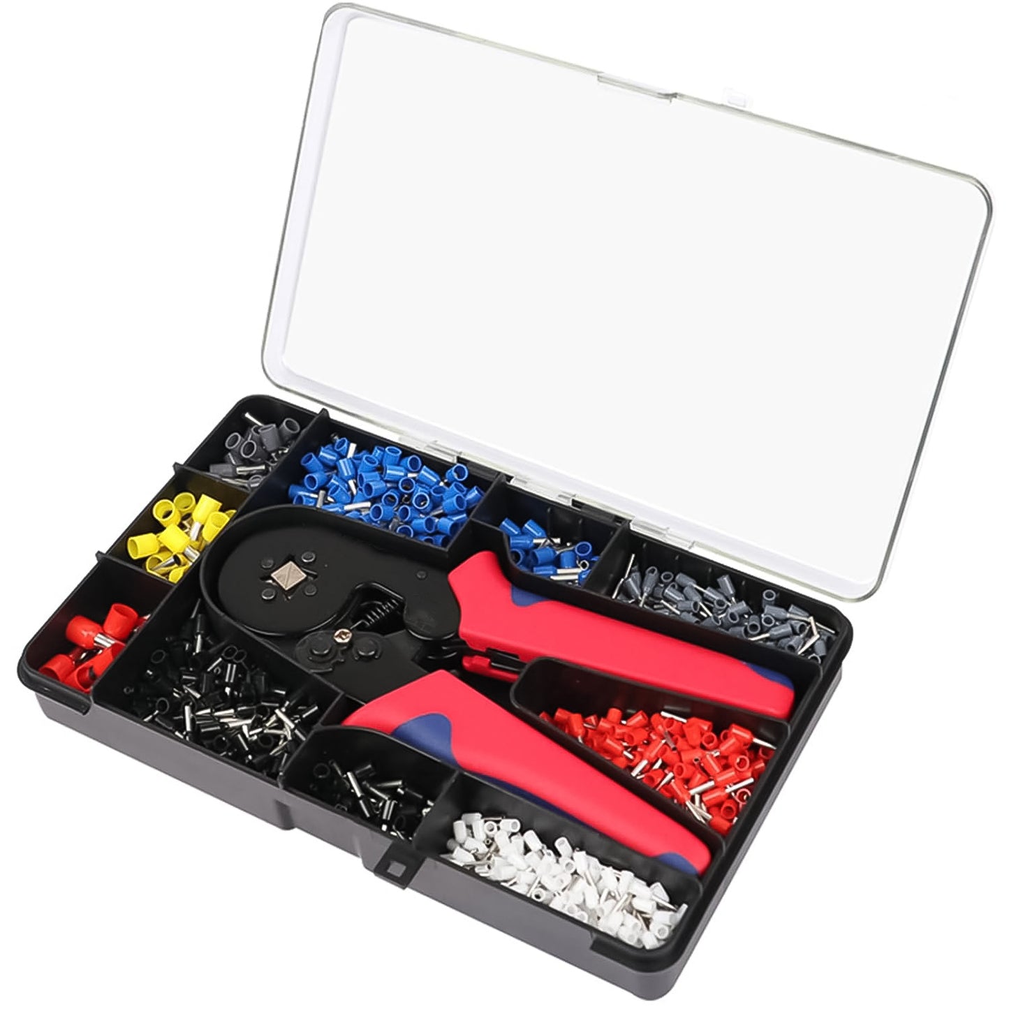crimping tool and assorted ferrule kit with red pliers and color coded ferrules best wire end ferrules for electricians