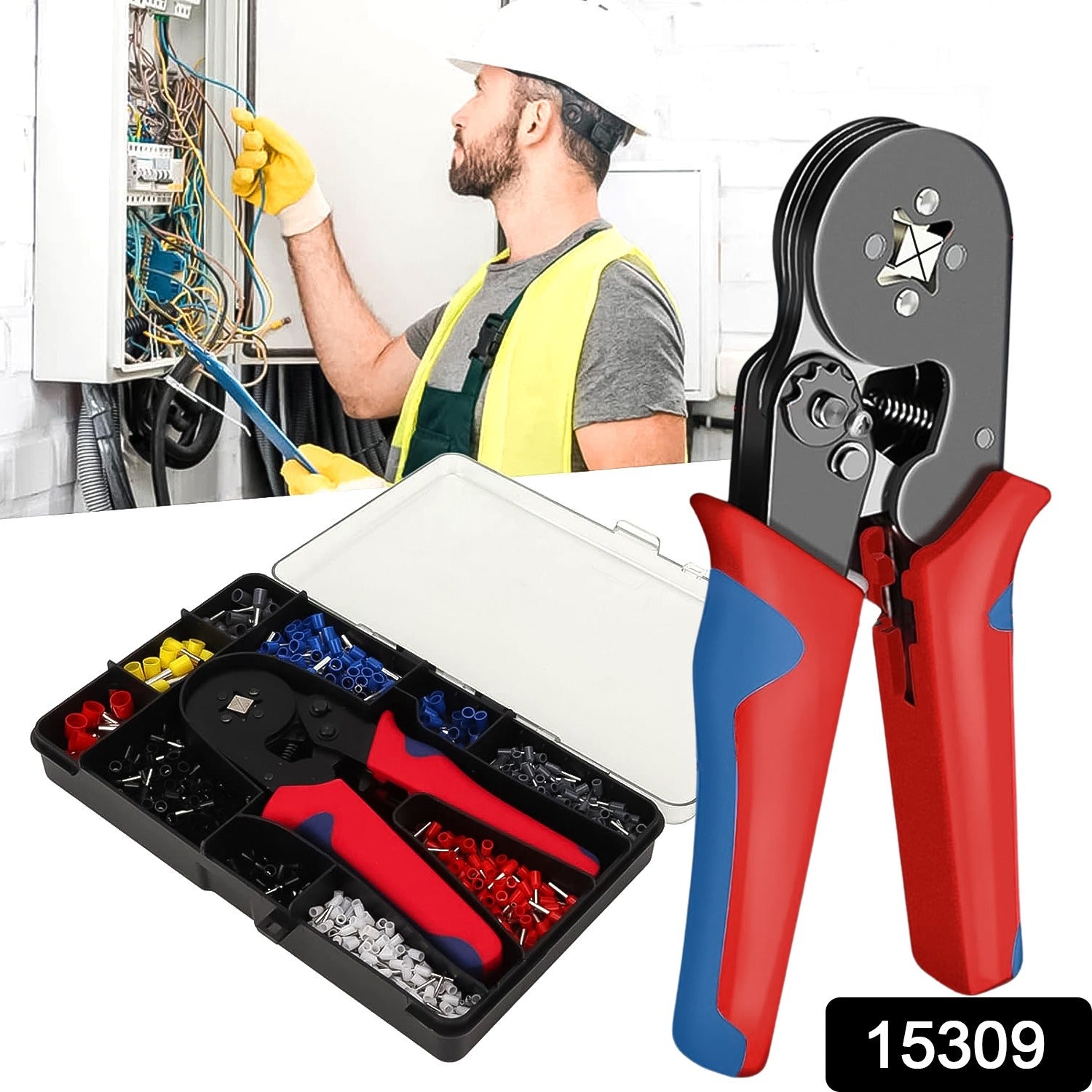 red handle crimping pliers and assorted ferrule kit with case for panel wiring best wire end ferrules for electricians