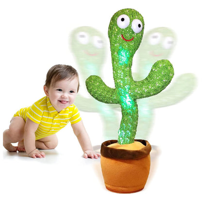 funny baby dancing cactus toy with green led lights soft plush planter for toddlers