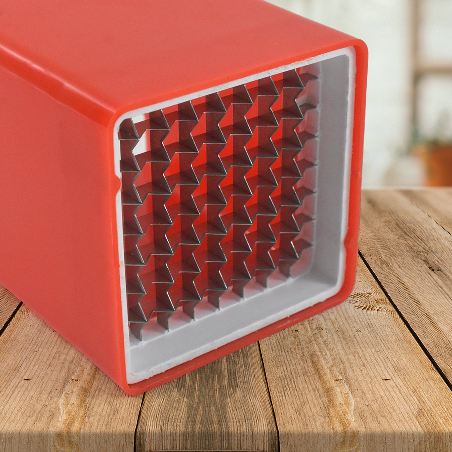 red stainless grid french fries cutter for home hand press potato slicer for uniform fries