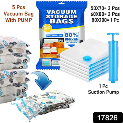 5 pack vacuum storage bags with pump travel vacuum bags for packing clothes and bedding