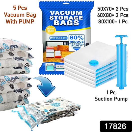 5 pack vacuum storage bags with pump travel vacuum bags for packing clothes and bedding