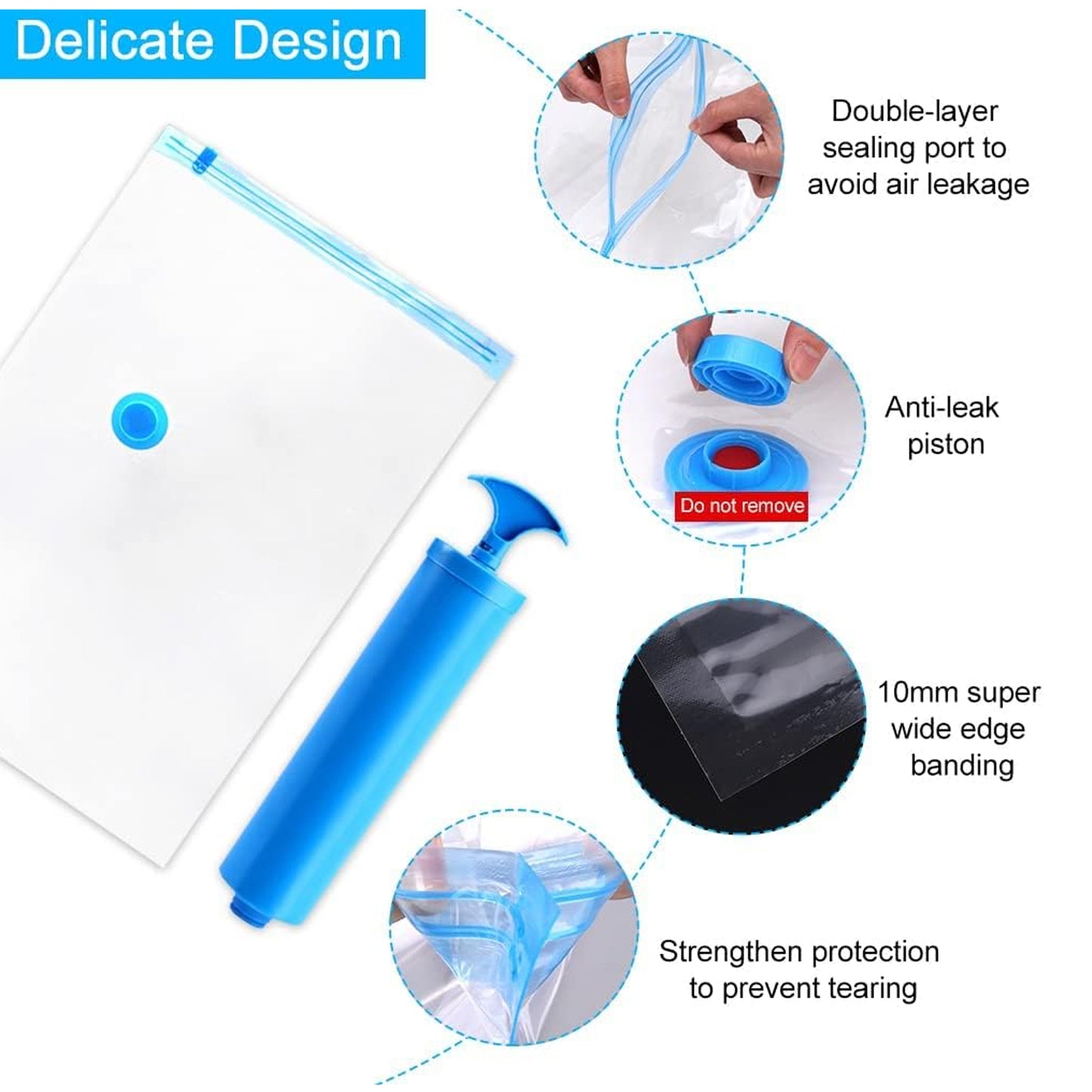 travel vacuum bags for packing clothes with handheld pump clear compression bag set for travel organization