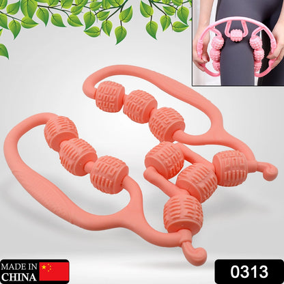 pink multi roller massage ring with textured beads massage roller ring for home use