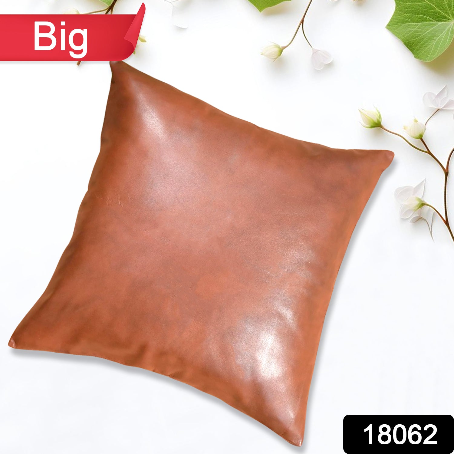 modern home decor pillowcase brown faux leather square throw pillow cover for sofa and bed
