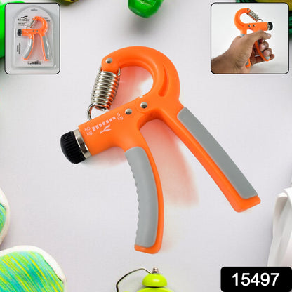 orange adjustable hand gripper with dial and rubber handles best grip strengthener for gym
