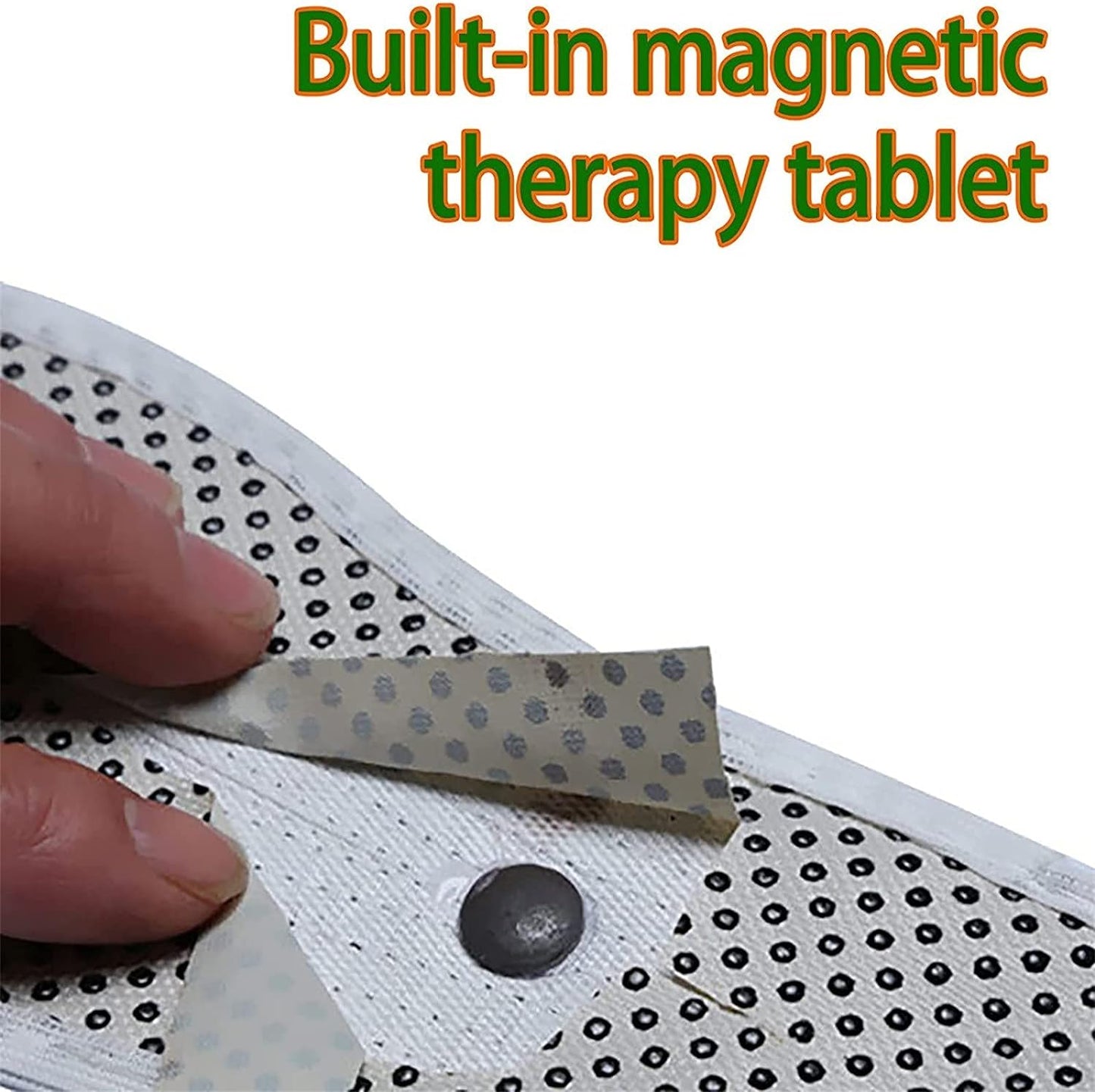 pain relief foot insoles for men and women featuring a built-in magnetic therapy tablet for enhanced comfort