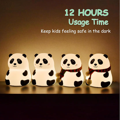 panda LED night light designed for kids with 12 hours usage time and soft glow