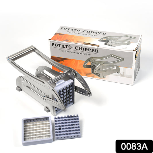 stainless steel potato chipper with interchangeable blade grids and box French fry cutter machine for home kitchen