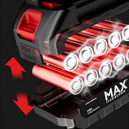 portable car vacuum for home and auto showing removable lithium battery pack with red cells