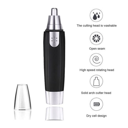 professional nose hair clipper with washable cutting head and high-speed rotating design