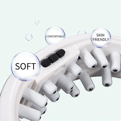 white eye massager close up showing soft silicone nodes and control buttons best eye massager for relaxation