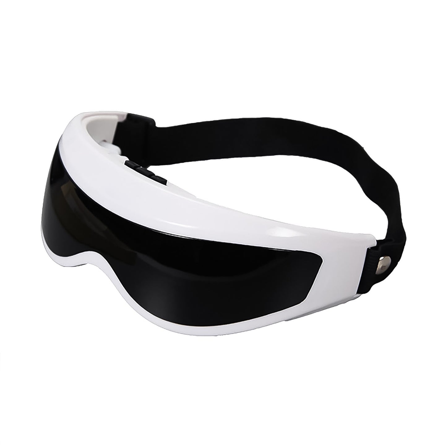 white and black eye massager goggles with adjustable strap best eye massager for relaxation