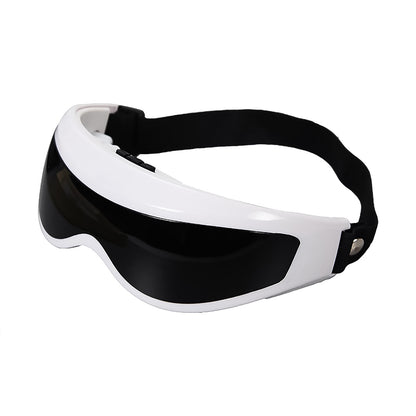 white and black eye massager goggles with adjustable strap best eye massager for relaxation