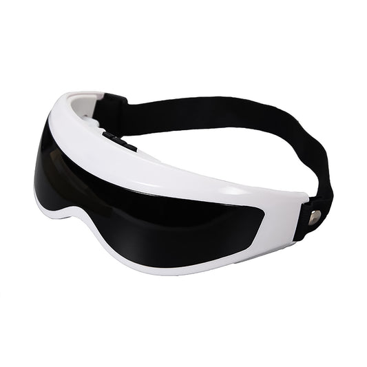 white and black eye massager goggles with adjustable strap best eye massager for relaxation