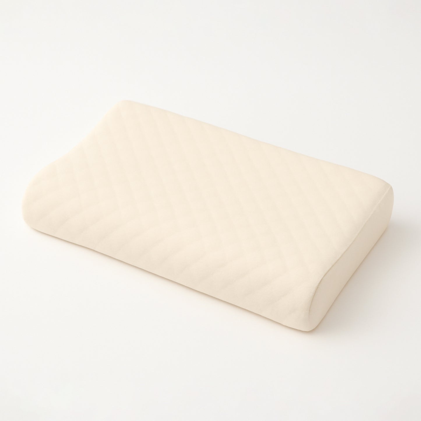 premium cervical pillow for neck pain contoured memory foam with soft quilted cover in cream