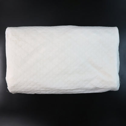 white ergonomic memory foam pillow shown flat premium cervical pillow for neck pain with contoured support