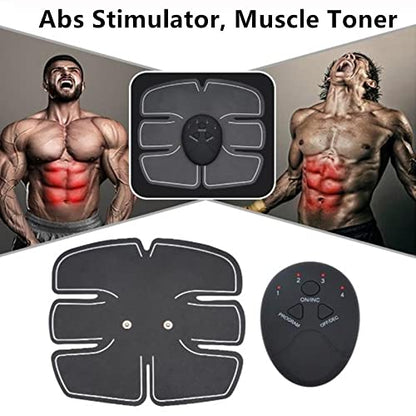 abdominal muscle exerciser device black gel pad with wireless remote for abs stimulation and toning