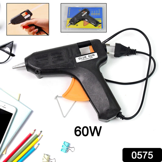 60W black and orange corded glue gun high power glue gun for DIY projects compact stand