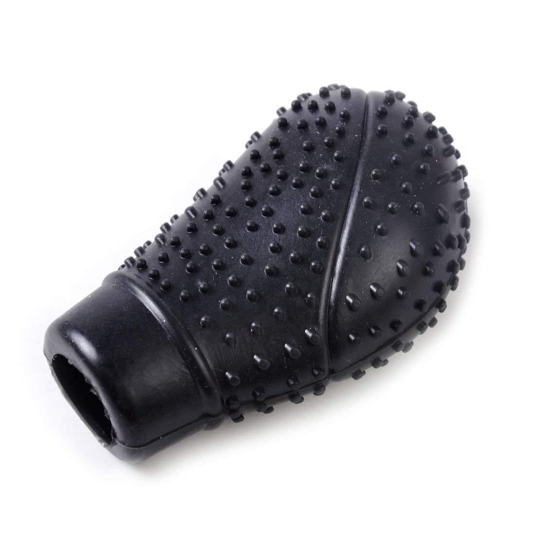 black textured rubber car gear shift knob protector with anti slip studded design for universal fit
