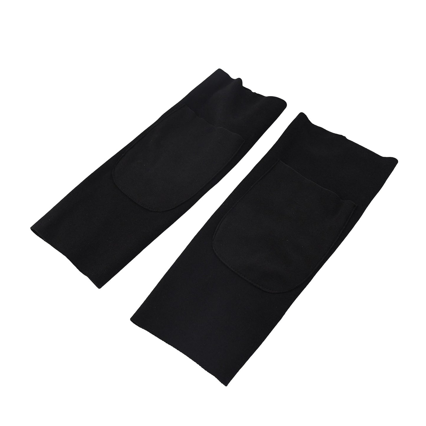 black pair of durable arm protection sleeves with padded elbow panels for medical and work use